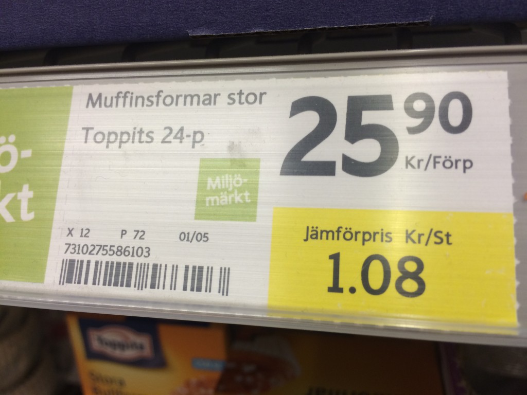 Miljömärkta muffinsformar eller de som är halva priset mot dem?